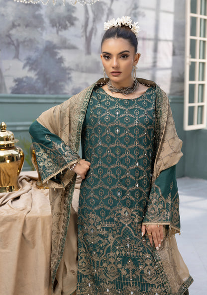 Flossie By Simran’s – 3 Piece Chiffon Embroidered Suit | Sizes S–2XL