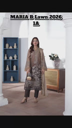 MARIA B LUXE LAWN 1A original- 3 piece stitched suit