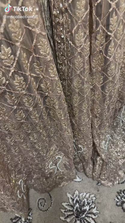 Luxury Double-Layer Embroidered Maxi Set with Matching Potli Bag & Free Gift – Timeless Elegance